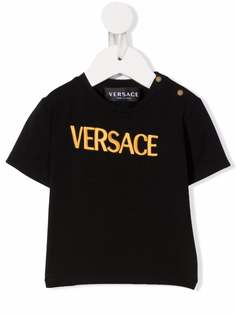 Versace Kids футболка с вышитым логотипом