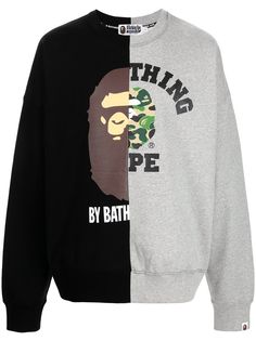 A BATHING APE® толстовка в технике пэчворк с логотипом Bape