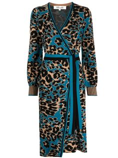 DVF Diane von Furstenberg платье с запахом и леопардовым принтом