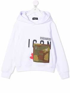 Dsquared2 Kids худи оверсайз с камуфляжным карманом