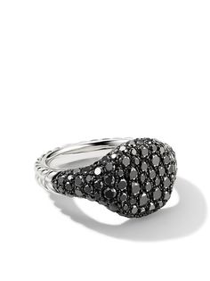 David Yurman золотое кольцо Chevron Pavé с бриллиантами
