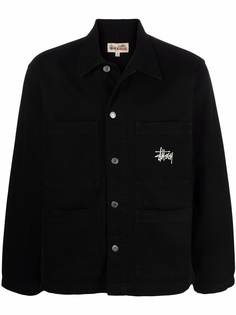 Stussy куртка-рубашка с вышитым логотипом