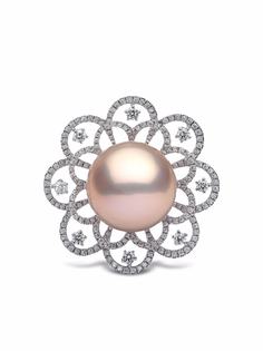 Yoko London кольцо Radiant Orchid из белого золота с жемчугом и бриллиантами
