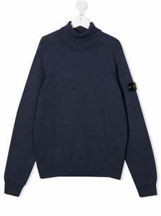 Stone Island Junior джемпер с нашивкой-логотипом и высоким воротником