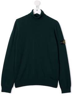 Stone Island Junior шерстяной джемпер с нашивкой-логотипом