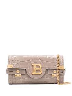 Balmain клатч B-Buzz 23 с тиснением под крокодила