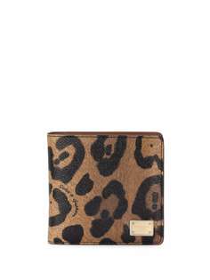 Dolce & Gabbana складной кошелек с леопардовым принтом
