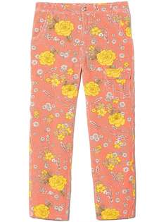 ERL KIDS вельветовые брюки с цветочным принтом
