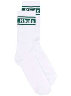 Rhude носки в рубчик с логотипом