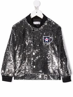 SONIA RYKIEL ENFANT бомбер с пайетками и логотипом
