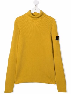 Stone Island Junior шерстяной джемпер с высоким воротником