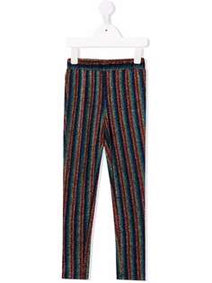 SONIA RYKIEL ENFANT полосатые легинсы с эффектом металлик