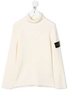 Stone Island Junior шерстяной джемпер с высоким воротником