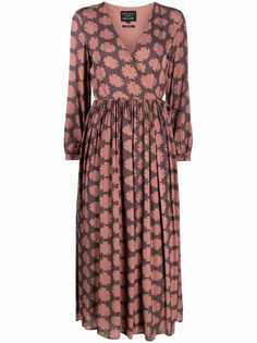 ALESSIA SANTI платье миди с узором и V-образным вырезом