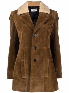 Saint Laurent однобортный кожаный жакет