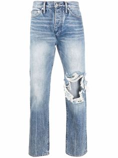 Rhude джинсы с прорезями