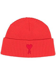 AMI Paris шапка бини с монограммой Ami De Coeur