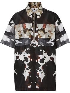 Burberry рубашка в стиле милитари с камуфляжным принтом