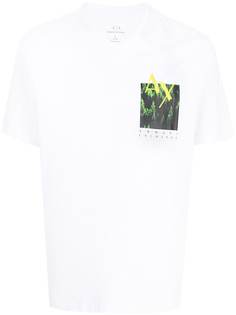 Armani Exchange футболка с графичным принтом и V-образным вырезом