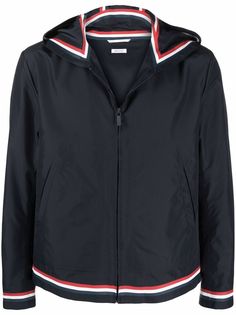 Thom Browne куртка с капюшоном и полосками RWB