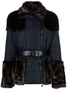 PINKO пуховик с искусственным мехом