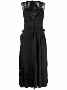 Simone Rocha платье с плиссировкой и бусинами