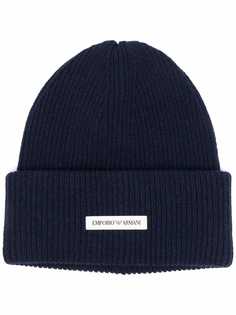 Emporio Armani шапка бини с логотипом