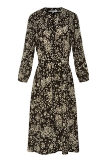 Черное платье со светлым цветочным принтом Jena Gerard Darel