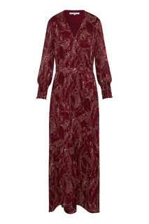 Платье цвета бордо с принтом Jia Gerard Darel