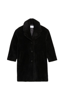 Черное пальто из искусственного меха Fedora Claudie Pierlot