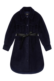 Синее пальто из искусственного меха Maje