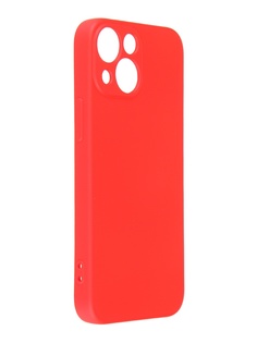 Чехол DF для APPLE iPhone 13 Mini с микрофиброй Silicone Red iOriginal-09