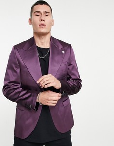 Фиолетовый костюмный пиджак с широкими лацканами Twisted Tailor-Фиолетовый цвет