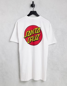 Белая футболка с принтом Santa Cruz-Белый