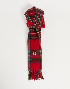 Красный шарф в шотландскую клетку Fred Perry