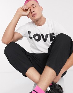 Белая футболка с надписью "love" Love Moschino-Белый