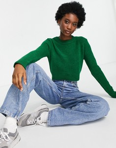 Ярко-зеленый джемпер с круглым вырезом Stradivarius-Зеленый цвет