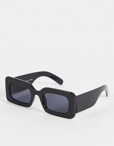 Черные прямоугольные солнцезащитные очки Monki Aggy-Черный цвет