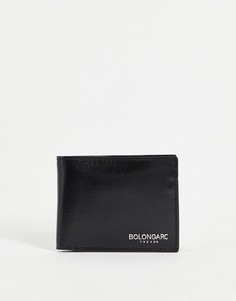 Кожаный классический бумажник с тиснением Bolongaro Trevor Owais-Черный цвет