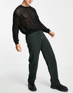 Свободные фактурные джинсы цвета хаки Jaded London-Зеленый цвет