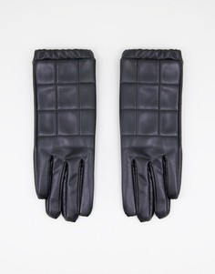 Черные перчатки из искусственной кожи SVNX-Черный цвет