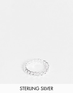 Серебряное кольцо в виде цепочки ASOS DESIGN-Серебряный