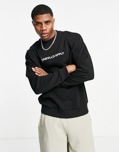 Oversized-свитшот черного цвета с графическим принтом ASOS Unrvlld Spply-Черный цвет
