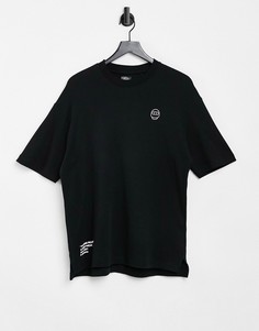 Черная футболка свободного кроя Bershka-Черный цвет
