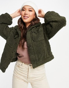 Куртка из искусственного меха оливкового цвета Gilli-Зеленый цвет