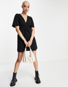 Черное платье мини с разрезами на рукавах Gilli-Черный цвет