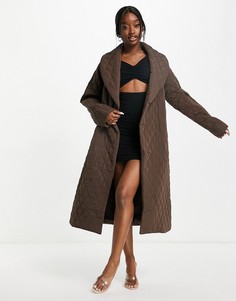 Стеганое пальто шоколадного цвета 4th & Reckless-Коричневый цвет