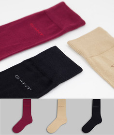 Набор из 3 пар носков розового, кремового и черного цветов с логотипом Gant-Разноцветный