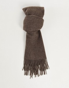 Коричневый шарф из 100% шерсти Selected Homme-Коричневый цвет