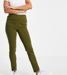 Узкие брюки цвета хаки с завышенной талией Vero Moda Petite-Зеленый цвет